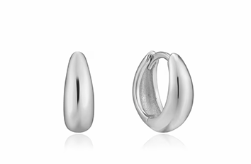 Ania Haie 14ct Sterling Silver Luxe Huggie Hoop Earrings