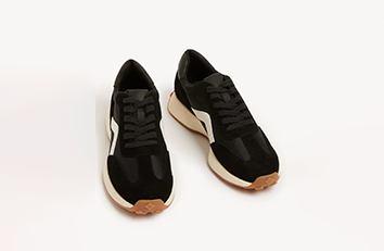 Leather Lace-up Side Detail Trainers