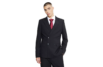 SKINNY DOUBLE BREASTED SUIT JACKET